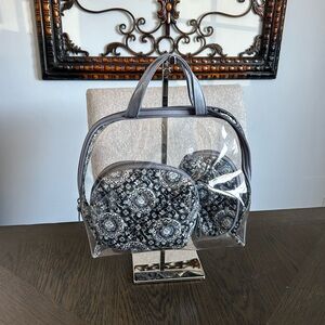 Vera Bradley Clear Cosmetic Bag Set - 3 piece set